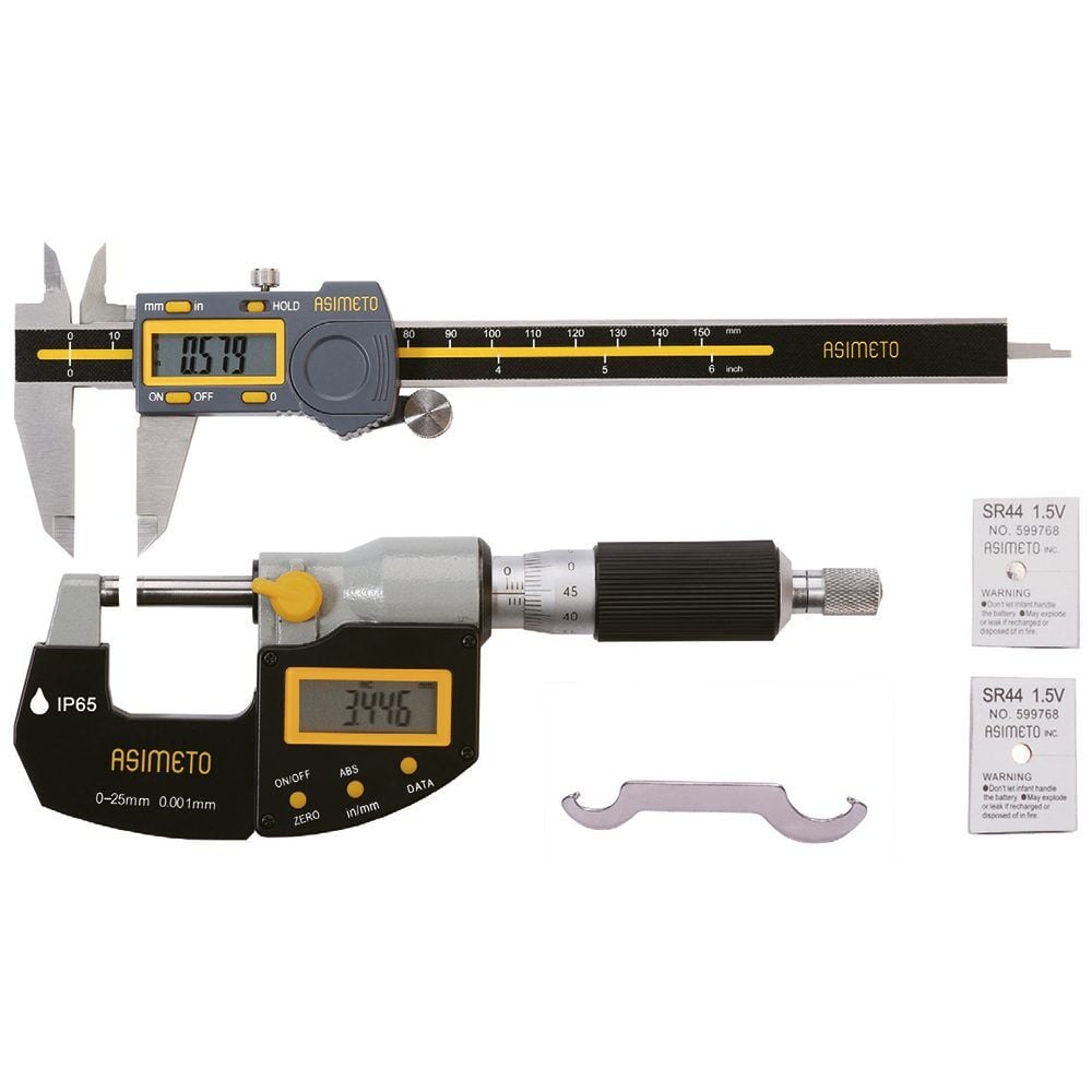 Asimeto Dijital Kumpas ve Dijital Mikrometre Seti