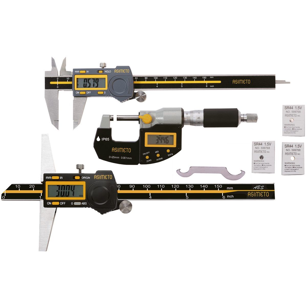 Asimeto Dijital Kumpas-Derinlik Kumpası-Mikrometre Seti