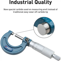 Dasqua 100-125mm Mekanik Dış Çap Mikrometre 0.01mm Paslanmaz Mil 4111-8125A