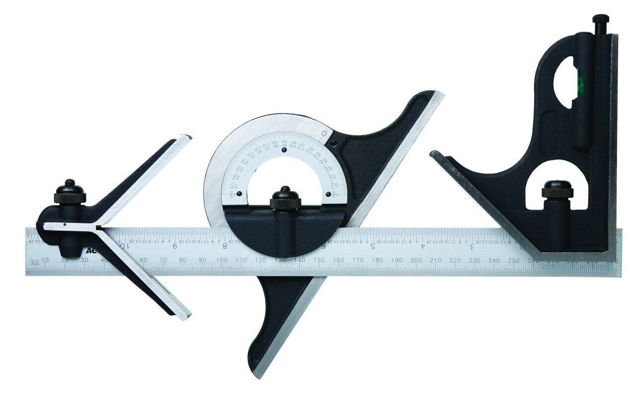 ACCUD Kombine Açı Ölçer-Gönye Seti