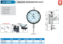ACCUD Mekanik Komparatör Saati 10mm 223 Serisi Kulaklı