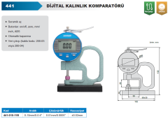 ACCUD Dijital Kalınlık Komparatörü 0-10mm 441 Serisi - Tabanlı