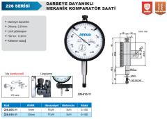ACCUD Darbeye Dayanıklı Mekanik Komparatör Saati 226 Serisi 5mm