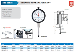 ACCUD Mekanik Komparatör Saati 229 Serisi 25mm
