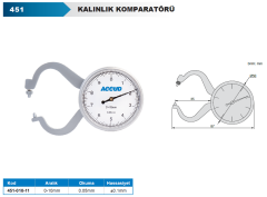 ACCUD Mekanik Kalınlık Komparatörü 0-10mm