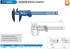 ACCUD Plastik Dijital Kumpas 150mm