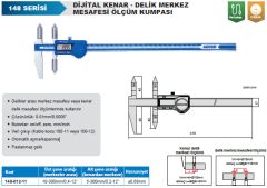 ACCUD Dijital Kenar-Delik Merkez Mesafesi Ölçüm Kumpası 148