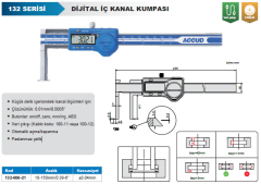 ACCUD Dijital İç Çap Kanal Kumpası 132 Serisi - 150mm