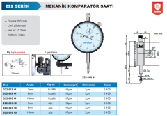 ACCUD Mekanik Komparatör Saati 222 Serisi Kulaklı - 5mm