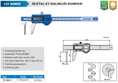 ACCUD Dijital Et Kalınlığı Kumpası 137 Serisi 0-150mm