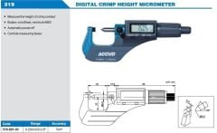 ACCUD Dijital Kenar Yüksekliği Mikrometresi 319 Serisi 0-20mm