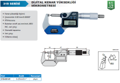ACCUD Dijital Kenar Yüksekliği Mikrometresi 319 Serisi 0-25mm
