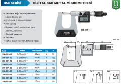 ACCUD Dijital Sac Metal Mikrometresi 350 Serisi 0-25 mm - A - 100mm