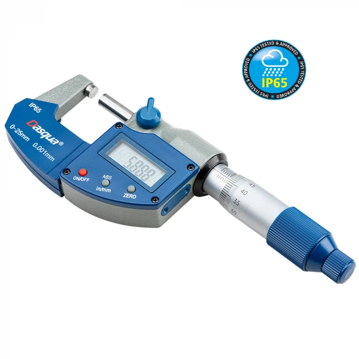 Dasqua 25-50mm Dijital Dış Çap Mikrometre IP65 Yağa, Suya Dirençli 0.001mm 4410-1110