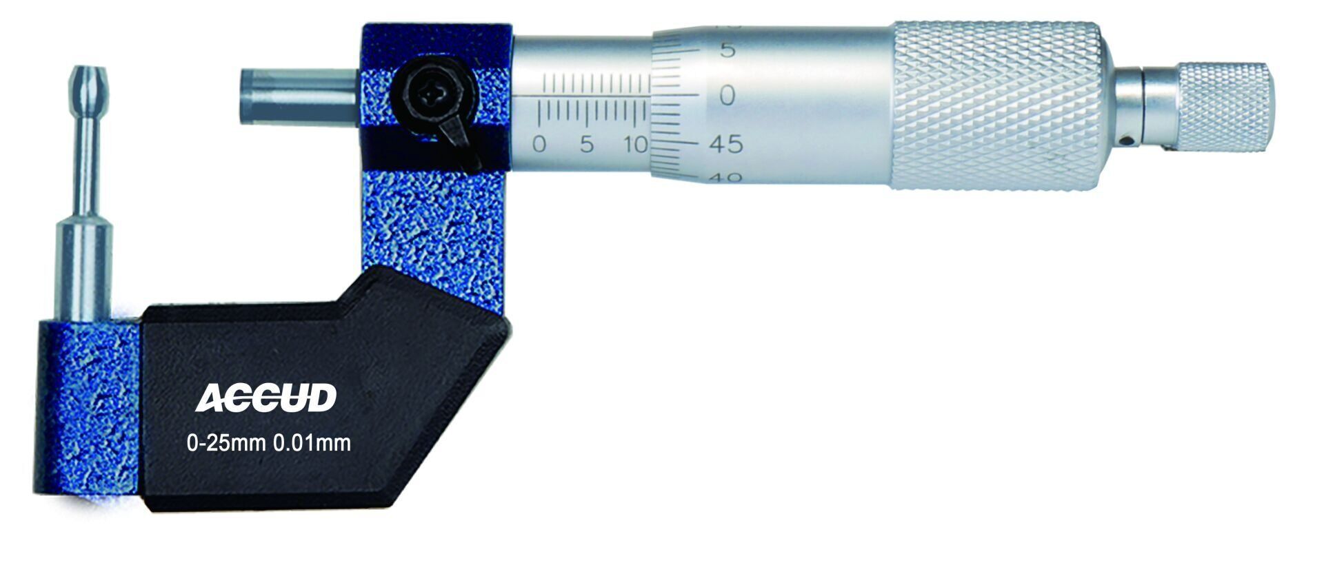 ACCUD Mekanik Silindirik Uçlu Boru Et Kalınlığı Mikrometresi 341 Serisi 0-25 mm - D