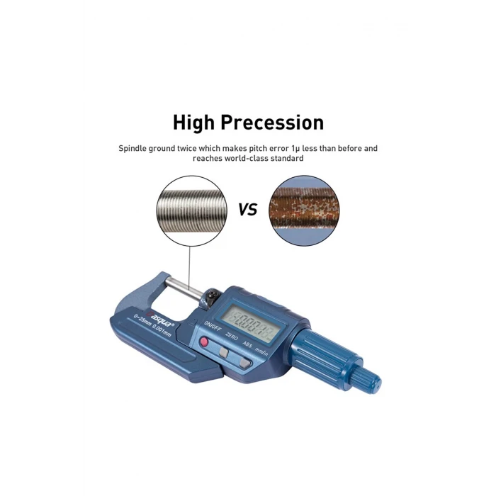 Dasqua 0-25mm Dijital Mikrometre Paslanmaz Mil 0.001mm 4230-2005