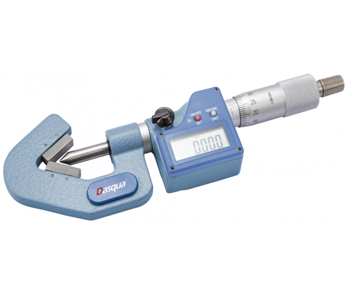 Dasqua 1-15mm Dijital V Ağızlı Mikrometre IP65 Yağa, Suya Dirençli 3 Ağız 4470-0005