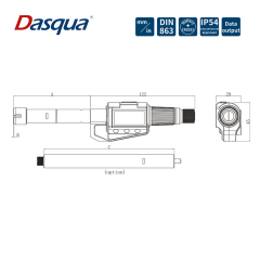 Dasqua 16-20mm Dijital 3 Ayaklı Mikrometre IP54 Suya, Toza Dirençli 0.001mm 4511-5105