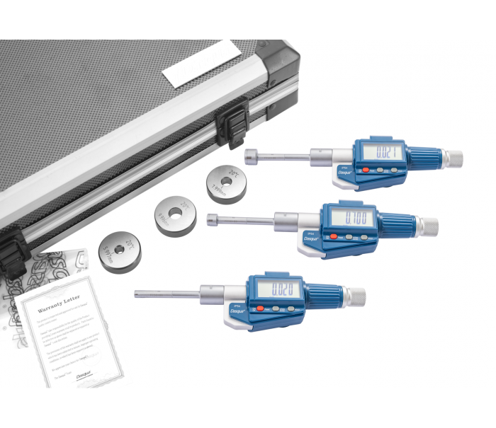 Dasqua 6-12mm Dijital 3 Ayaklı İç Çap Mikrometre Seti IP54  0.001mm 4511-9205