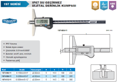 ACCUD IP67 Su Geçirmez Dijital Derinlik Kumpası 197 Serisi 0-150mm