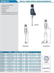 ACCUD Dijital 3 Ayaklı Mikrometre 361 Serisi 30-40mm