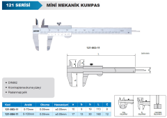 ACCUD Mekanik Kumpas 121 Serisi - Mini Boy 0-70mm