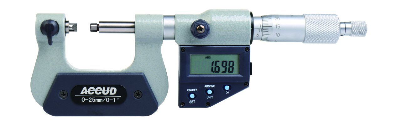 ACCUD Dijital Bölüm Dairesi Mikrometresi 333 Serisi 0-25 mm