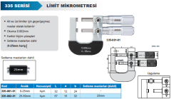 ACCUD Limit Mikrometresi 335 Serisi 0-25 mm