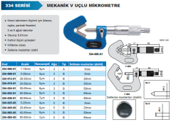 ACCUD Mekanik V Yataklı Mikrometre 3 Ağızlı 334 Serisi 65-80mm