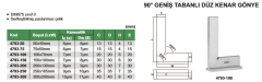 INSIZE 4793 100x70mm Şapkalı Gönye 90 Derece DIN 875