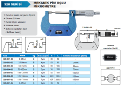ACCUD Mekanik Pim Uçlu Mikrometre 328 Serisi Tip B 125-150 mm