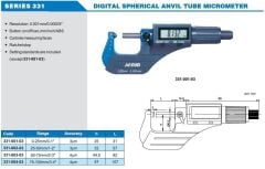 ACCUD Dijital Boru Et Kalınlığı Mikrometresi 331 Serisi 75-100 mm