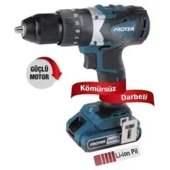 PROTER Kömürsüz Darbeli 13 mm Şarjlı Matkap PST 720 BL