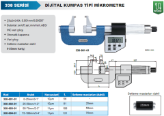 ACCUD Dijital Kumpas Tipi Mikrometre 338 Serisi 75-100 mm