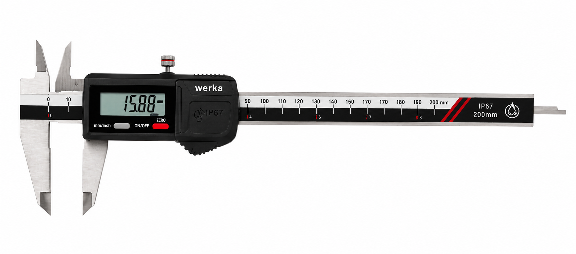 WERKA W210-7794 200mm IP67 Dijital Kumpas (Su Geçirmez)