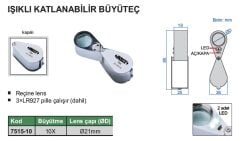 INSIZE Işıklı Katlanabilir Büyüteç 7515-10