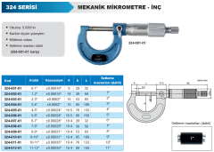 ACCUD Mekanik Dış Çap Mikrometresi - İnç 324 Serisi 5-6 inç
