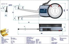 Kroeplin H240 Mekanik İç Çap Kanal Komparatörü 40-60 mm
