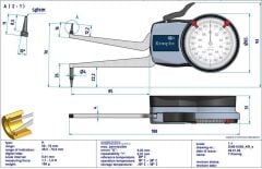 Kroeplin H250 Mekanik İç Çap Kanal Komparatörü 50-70 mm
