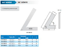 ACCUD 60° Gönye 847 Serisi 120x80mm