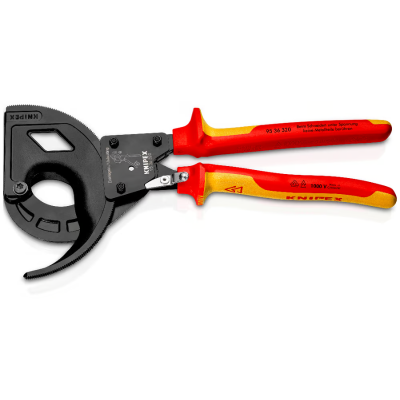 Knipex 95 36 250 Cırcır Mekanizmalı Vde Kablo Makası