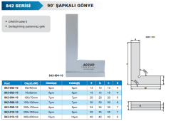 ACCUD 90° Şapkalı Gönye 842 Serisi 50x40mm