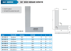 ACCUD 90° Düz Gönye 841 Serisi 250x165mm